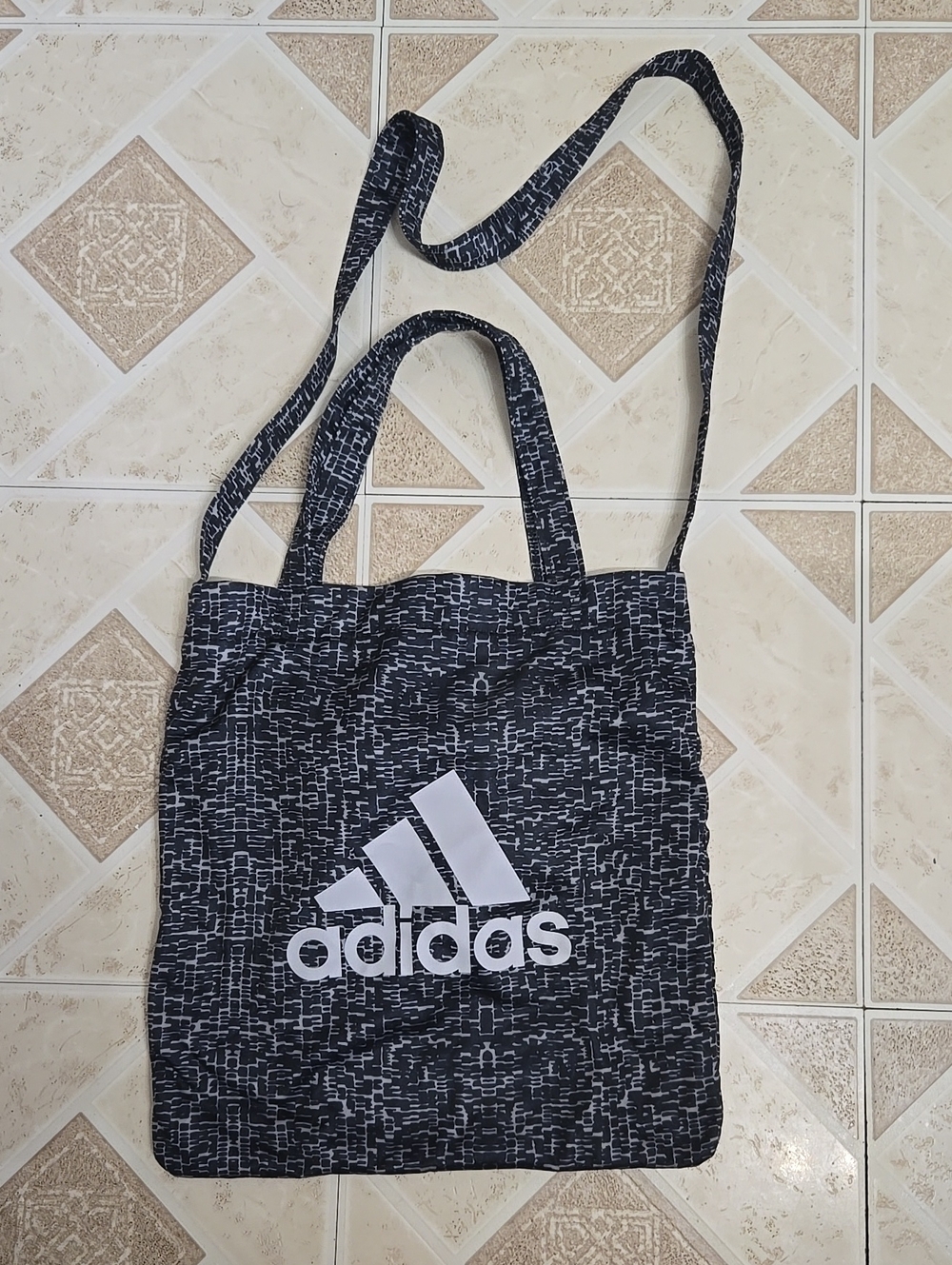adidas Black & White Graphic Logo Tote